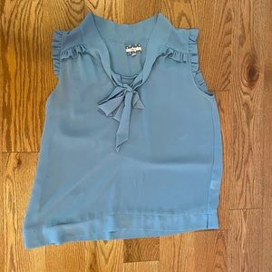 Comme Tol Blue Bow Blouse